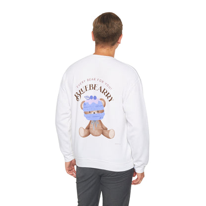 Adorable Blueberry Bear Unisex Crewneck Sweatshirt | Cozy Cute Animal Sweater | Aesthetic Gift for All